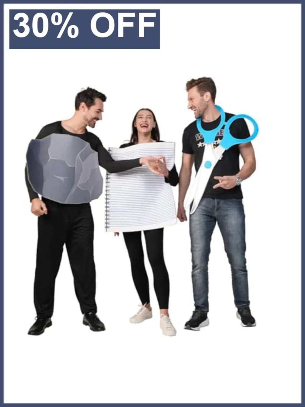 Adult Rock Paper Scissors Costume Set Halloween Group Party Outfit